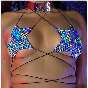 Rave Wonderland Galactic Star String Bikini Top